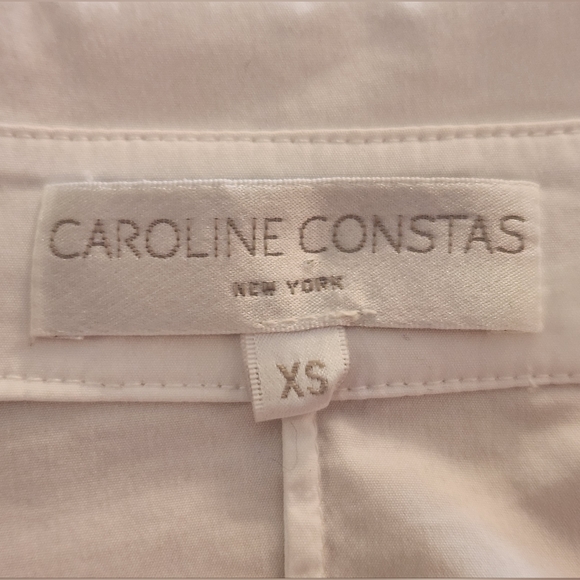 Caroline Constas Marguerite Off the Shoulder Blouse sz XS White Shirt Top Button - Picture 7 of 13
